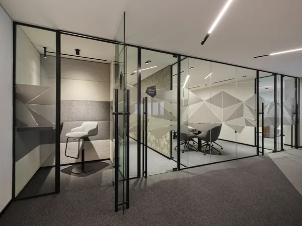 Private meeting room and phone booth inside the executive suite